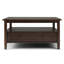 Table basse carrée transitionnelle en bois massif l 36 po avec grand tiroir de rangement et tablette ouverte Warm Shaker-335872248