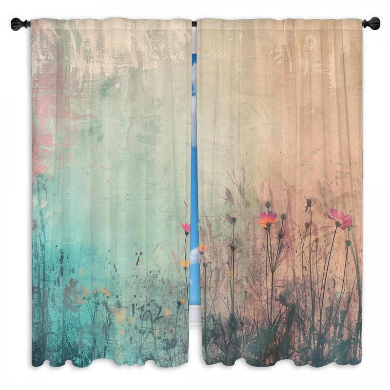 Rideaux de fenêtre Field Flowers - 2 panneaux, L 56 po x L 78 po