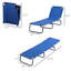 Chaise pliante d'extérieur inclinable - 5 positions, tissu bleu, chaise longue de patio à 5 dossiers réglables, siège en tissu pour la cour