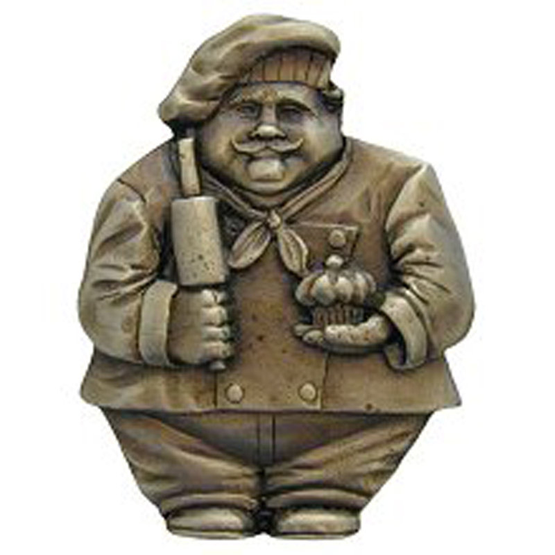Aimant de boulanger amusant dans la cuisine, Laiton antique