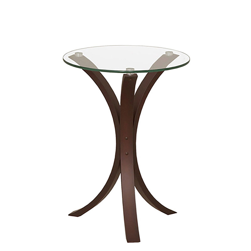 Castillo Glass Side Table, Curved Base