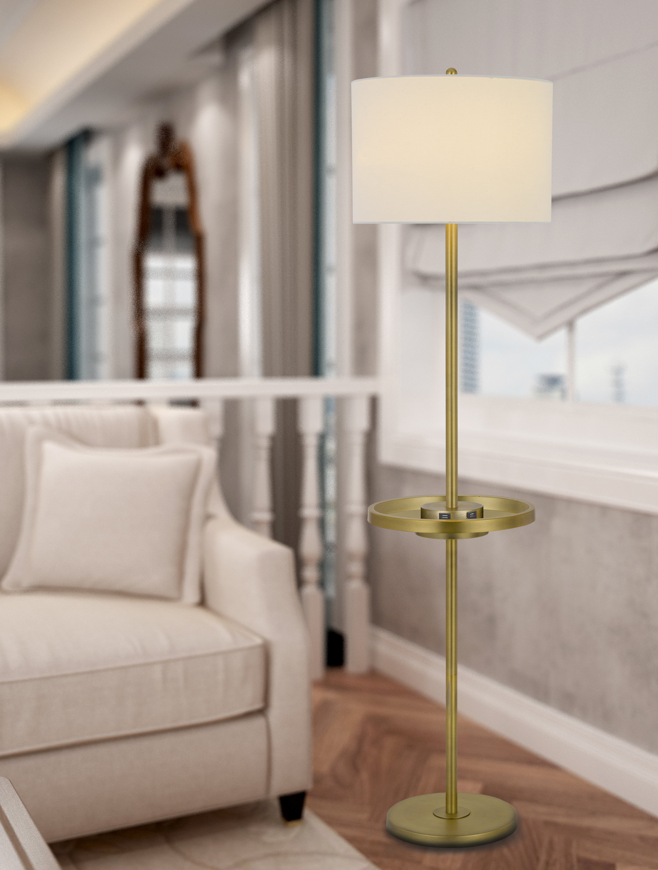 Everly Quinn 62" Tray Table Floor Lamp | Wayfair