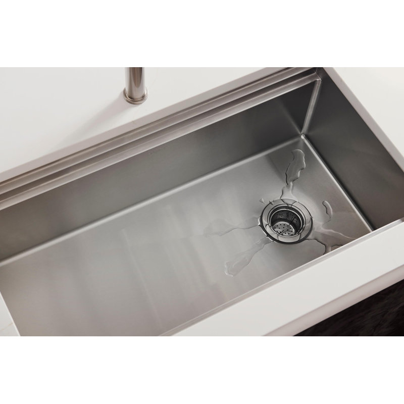 Ruvati 45-inch Stainless Steel Workstation Two-Tiered Ledge Undermount Kitchen Sink, Stainless Steel