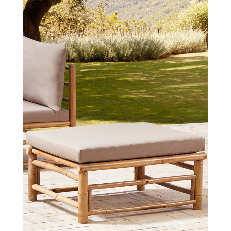 CERRETO Upholstered Outdoor Ottoman, Taupe