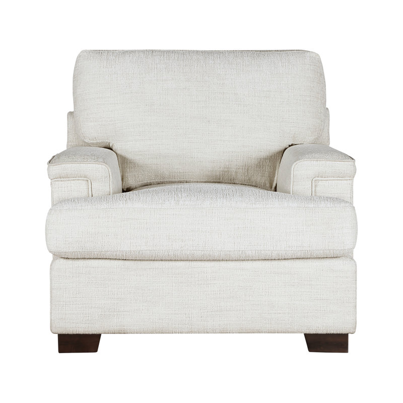 Siège de salon en chenille de couleur crème - structure en bois massif, rembourrage de chaise à dossier réversible et élégance moderne, pieds, hauteur 38 po