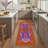Kai Sunset Jungle Tiger Animal Machine Washable Print Orange / Pink / Blue Indoor Area Rug with Non-Slip Backing-779408178