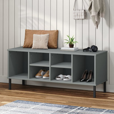 6 Pair Stackable Solid Wood Shoe Rack