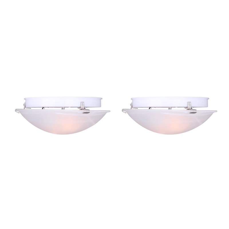 Bertenshaw Glass Flush Mount, Brushed Pewter