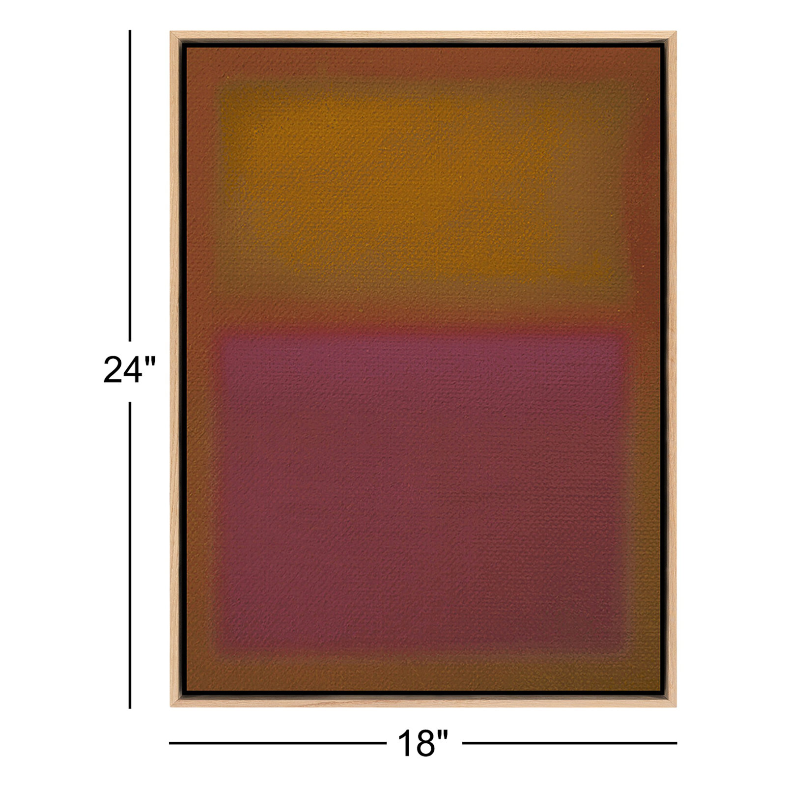 Composition Deep by Charles Stuart, Light Brown, 24" H x 18" W x 2" D, Red/Orange