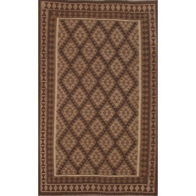 Tapis oriental réversible en laine Kilim 7 x 10