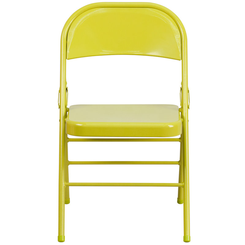 Chaise pliante en métal Oliverson, Citron