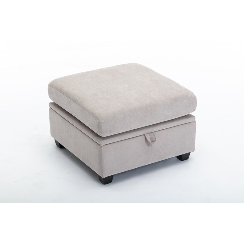 Toxi Upholstered Ottoman, Light Gray