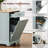 Fluted Kitchen Island With Trash Can Storage, Power Outlet, And Rolling Design For Enhanced Mobility And Organization-721828043