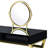 Rectangular Black & Gold Finish Vanity Desk With Mirror, Jewelry Tray, Metal Frame And 2 Storage Drawers, 42 Inches Wide Trait Aspect In Tint, Frame, Tray 50 High Parameter Value
