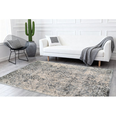 Tapis crème / gris Loretta Camouflage