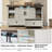 48" W Farmhouse Dressers with 2 Sliding Barn Doors, White/Brown-1170440700