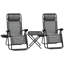 Outsunny Zero Gravity Chair Set With Side Table