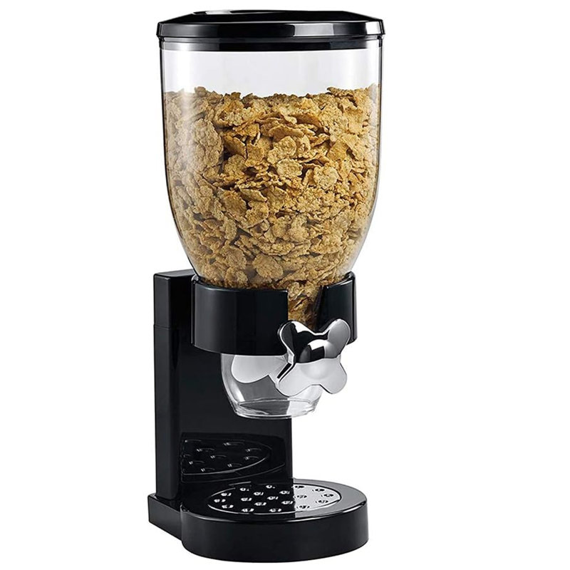 Devron Dry Food Cereal Dispenser Box Container, Black
