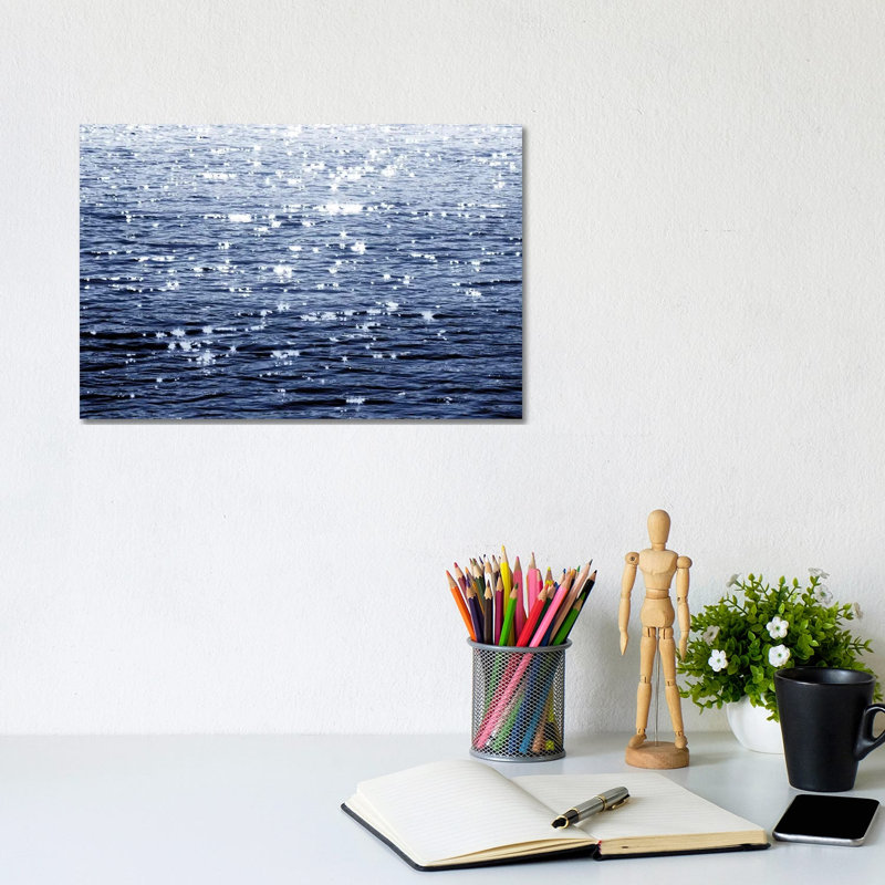 Sunlit Sea Indigo by Maggie Olsen - Wrapped Canvas Print, 20.32 cm H x 30.48 cm W