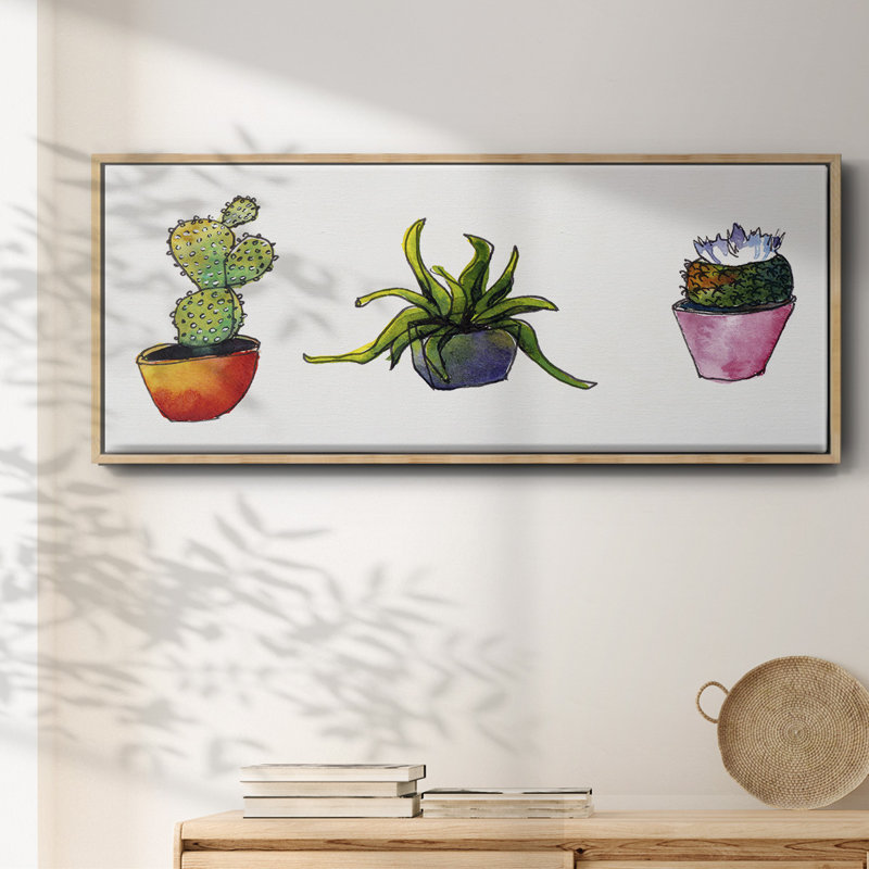 Vibing Succulents I- Framed Canvas