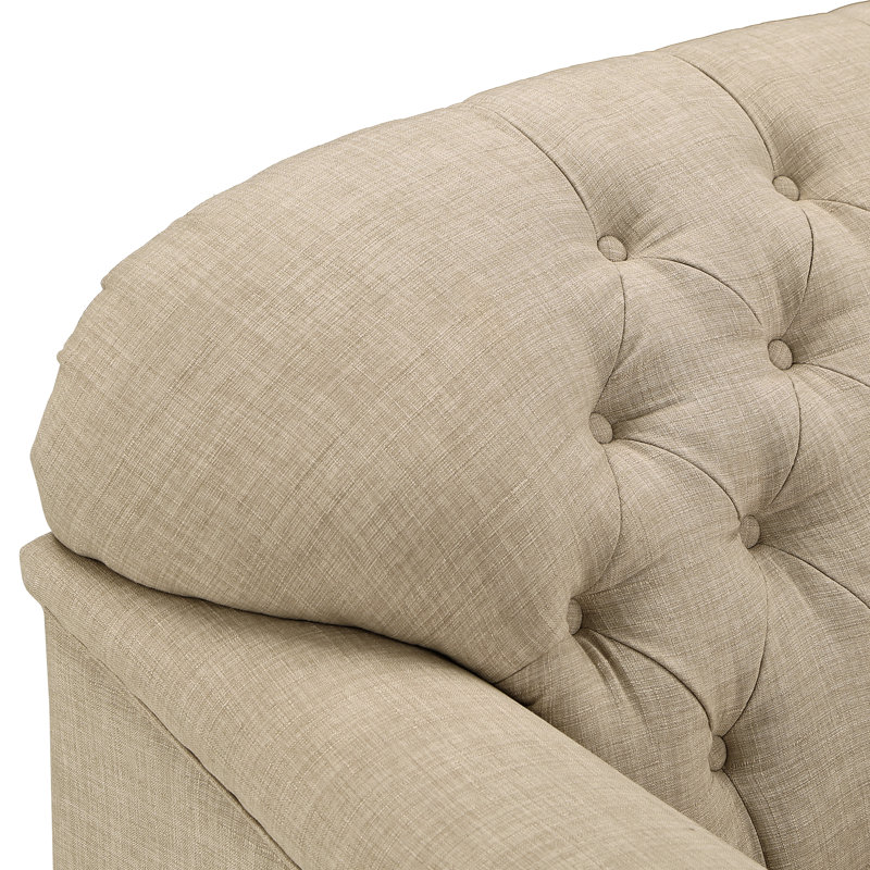 Alex-May Upholstered 75'' Sofa, Beige Linen