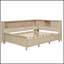 Lit de jour en bois avec tablettes de rangement et 3 tiroirs, parfait pour un décor moderne et élégant-504129509