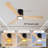 Wood Flush Mount Ceiling Fans 52 in. With Lights And Remote,22W LED Light,3 Natural Color Wood Blades,6 Speeds,Reversible Quiet Motor