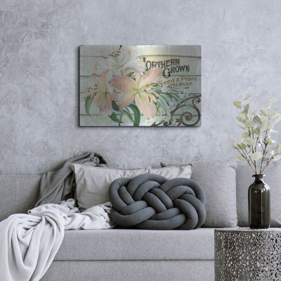 Art mural en métal luxueux «Farm Seed Lilies» par Art Licensing Studio, 36 po x 24 po