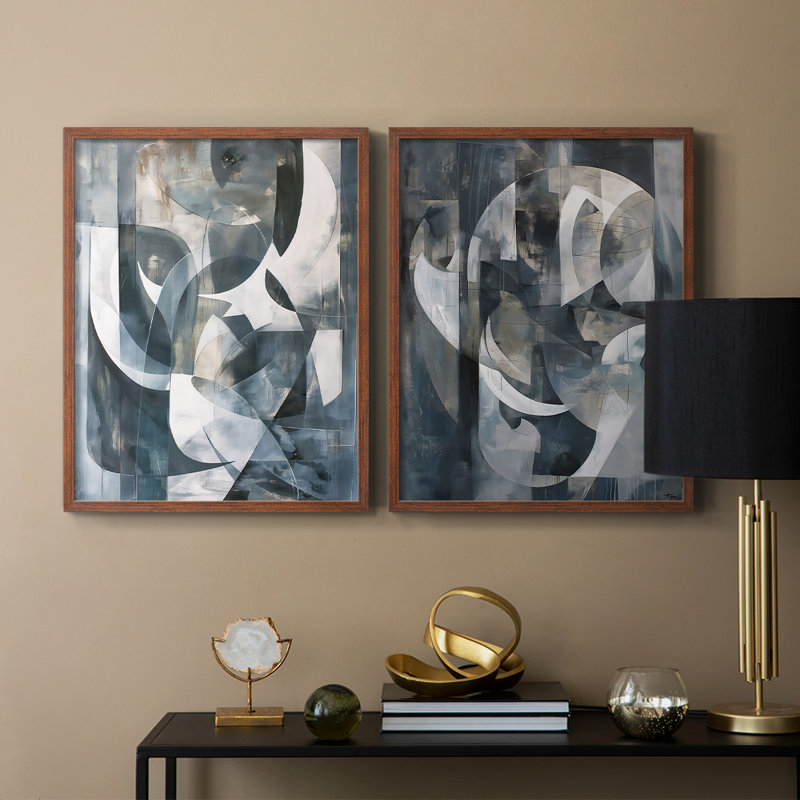 Série ABSTRACT CDLxxxv - reproduction encadrée de qualité supérieure - prête à être accrochée - aucun clou requis - aucun clou requis