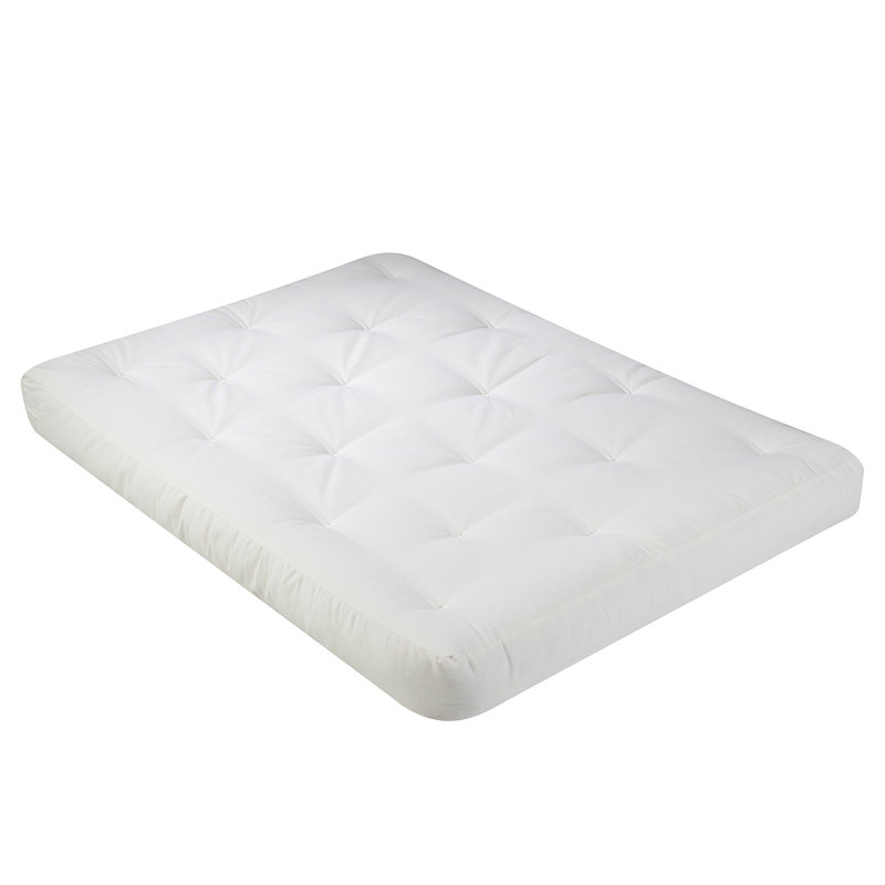 Matelas de futon en mousse viscoélastique châtaignier, Double, Coton naturel