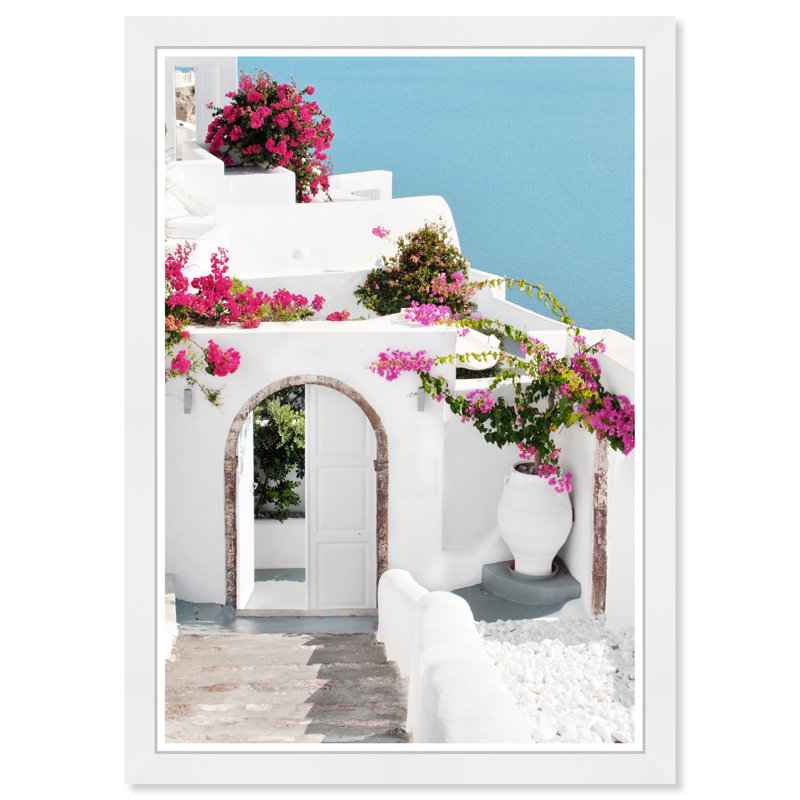 «Architecture and Buildings Mykonos Door II Global Inspired», impression sur papier mural, Blanc