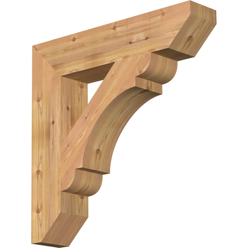 Support en bois / corbeau, Cèdre rouge de l'Ouest (lisse), H 28 po x l 5,5 po x P 28 po