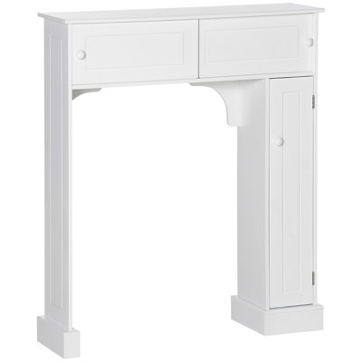 Armoire de salle de bain au-dessus de la toilette, armoire de rangement autoportante avec tablettes réglables, support de toilette, économiseur d'espace