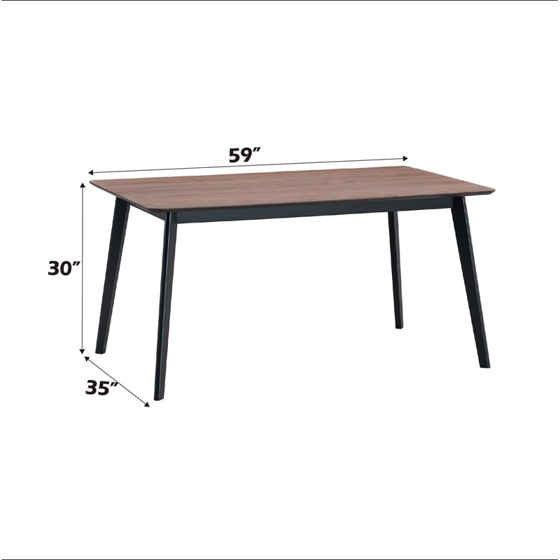 Rebi Walnut & Black Finish Dining Table