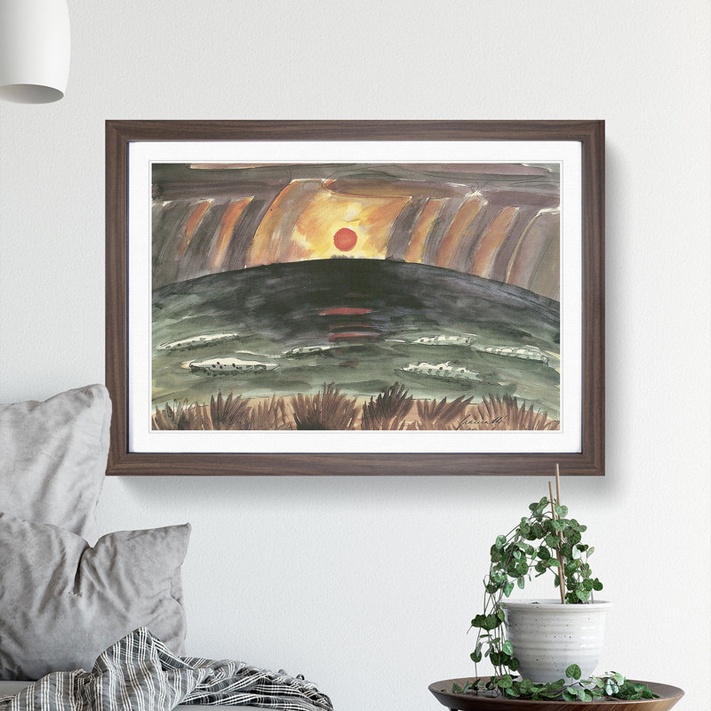 Sunset by Walter Gramatte - Picture Frame Painting, 36cm H x 48cm W x 2cm D, Walnut Framed