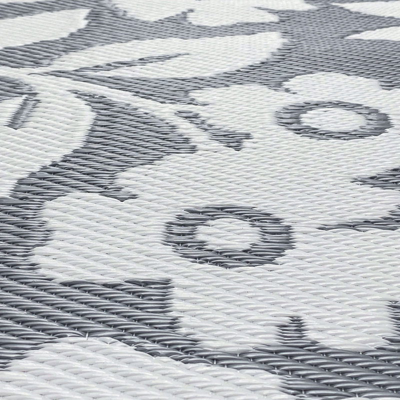 Tapis intérieur / extérieur gris / blanc Bogaerts, Rectangle 7 pi 10 po x 10 pi 2 po