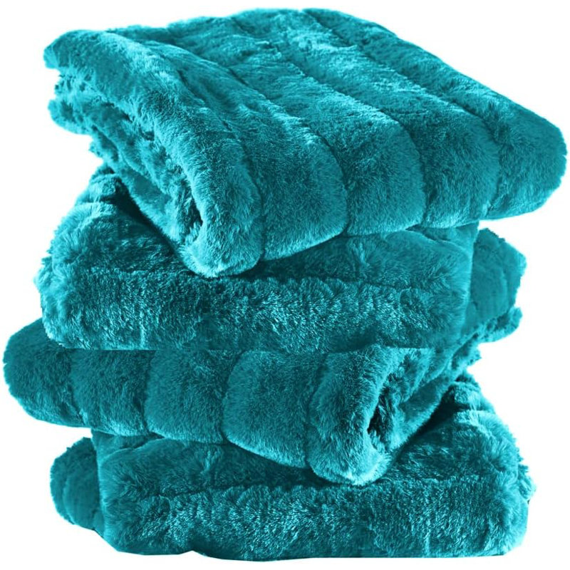 Housse de coussin Super Mink, Bleu carreau