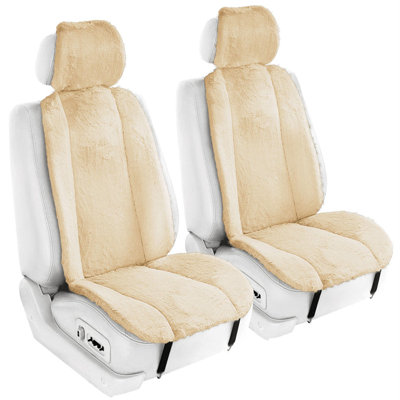 Doe16 Faux Rabbit Fur Car Seat Cushions - Full Set