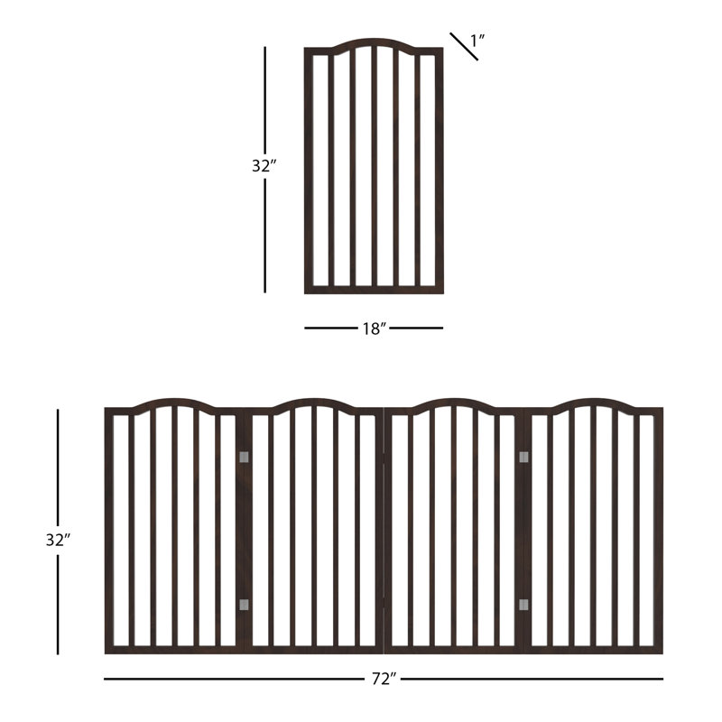PETMAKER 4-Panel Indoor Foldable Pet Gate, Brown