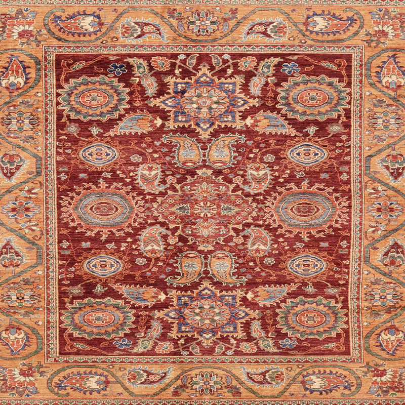 Tapis abstrait moderne 3751ABS3753, Carré 7 pi