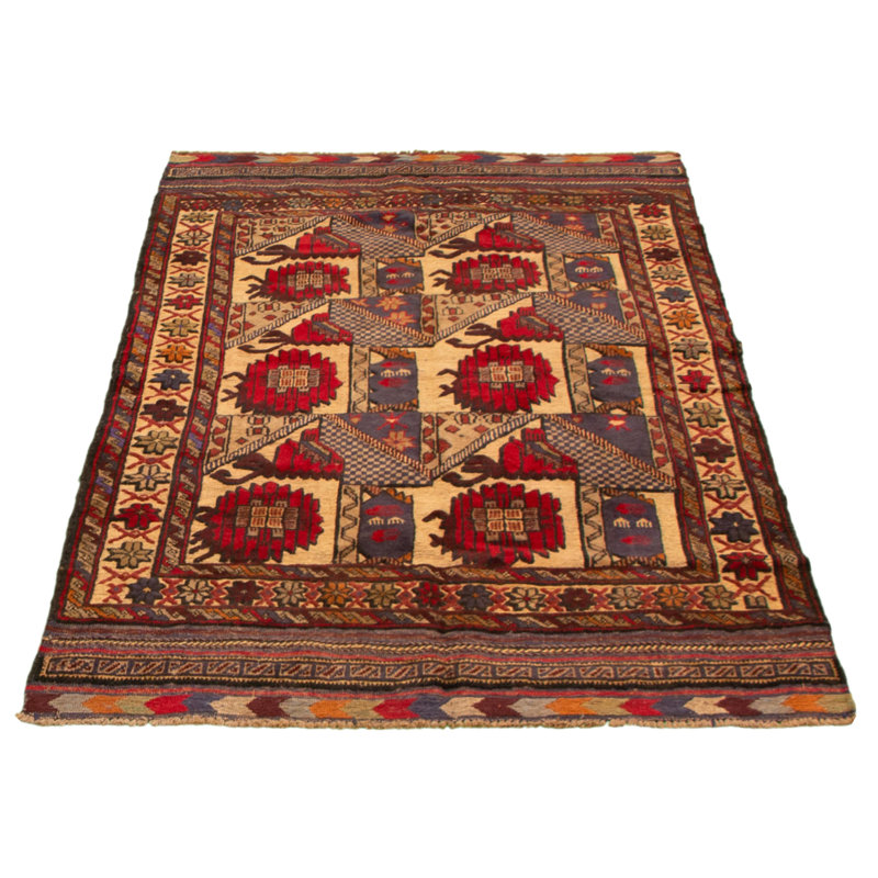 Tapis décoratif en laine noué à la main de conception unique 4 pi 2 po x 5 pi 11 po Cayce New Age