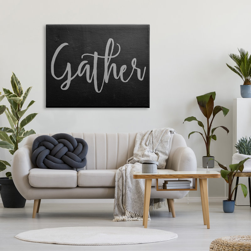 Rassembler la typographie en noir et gris, Plaque murale, H 36 po x l 48 po