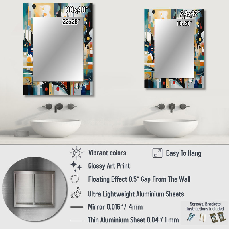 Transcending Reality II - Landscapes Wall Mirror, Green Decorative Mirror, Printed Metal Art, 32" x 24"