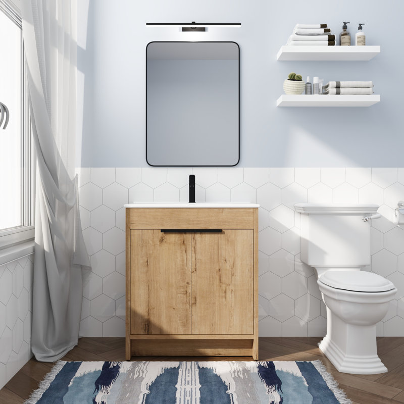 Meuble-lavabo simple 30 po avec comptoir en céramique