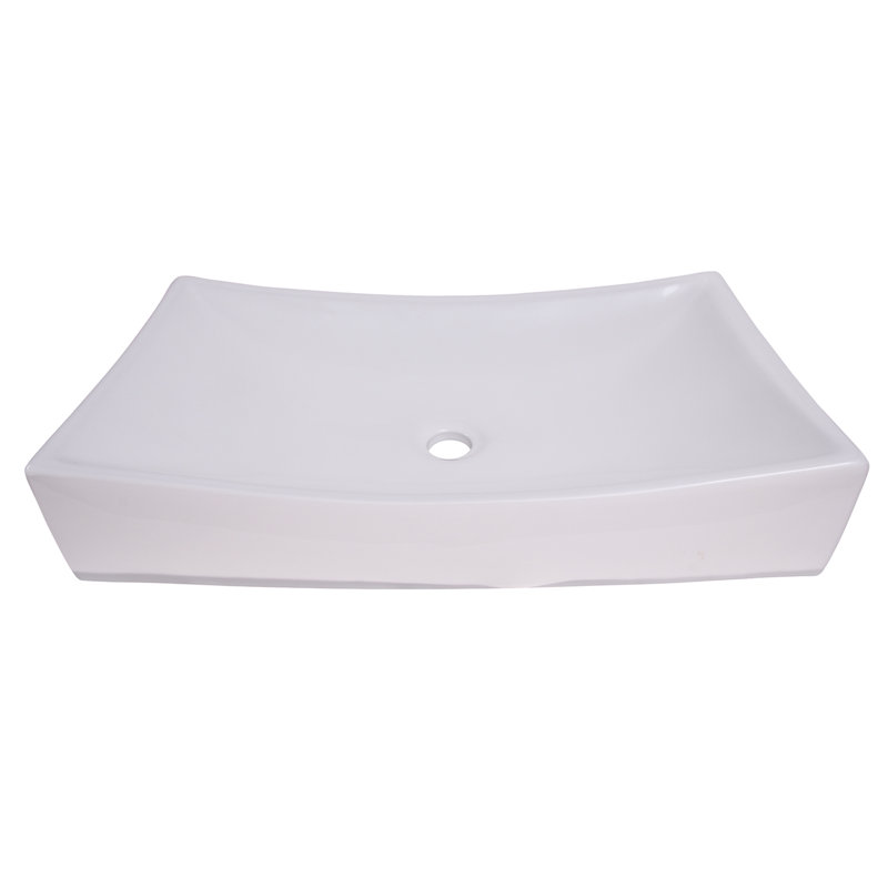 Lavabo de salle de bain vasque rectangulaire en porcelaine vitrifiée Styx