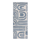 Abstract Area Rug in Dusty Blue