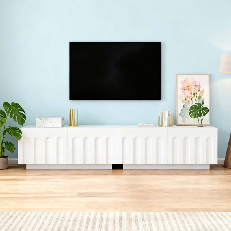 Console élégante au design arqué, Blanc