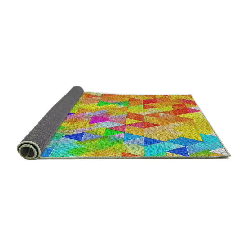 Tapis rouge/vert/bleu Antioch, Rond 5 pi