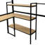 Lit mezzanine double en métal noir avec escalier et bureau / tablettes pratiques - Structure robuste, aucun sommier requis pour une construction de chambre à coucher