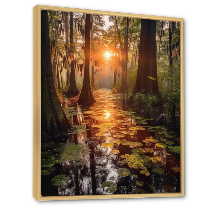 États-Unis Georgia State II - Paysages, art mural, salon, Cadre naturel flottant, H 44 po x l 34 po x P 1,5 po